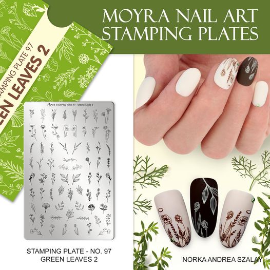 Moyra stamping plate no.97 Green leaves 2