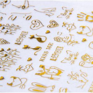 Nail stickers-självhäftande-R398-Gold