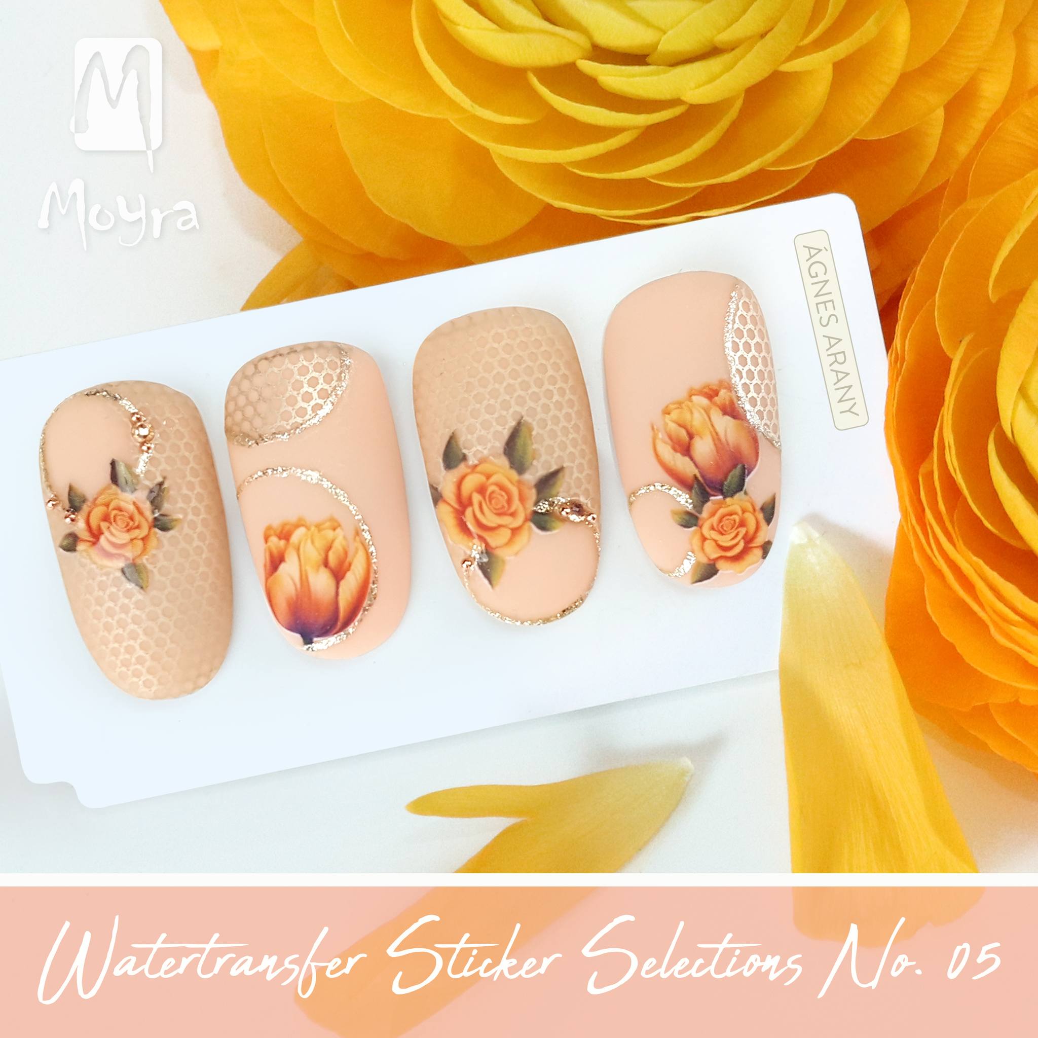 Nail stickers-WATERTRANSFER-MOYRA-dekaler No. 05 Flowers - Bild 2
