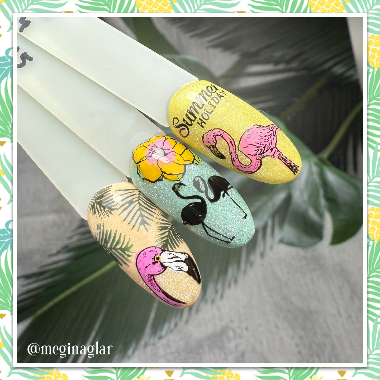 Sommar naglar med stamping plate juli 144