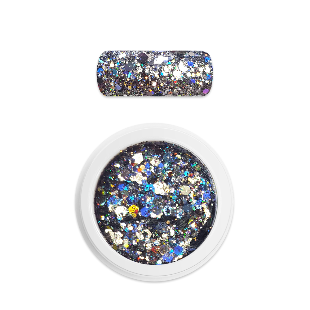 Moyra Holo Glitter Mix No. 30 Graphite, mörkt holografiskt glitter för nageldekoration och nailart.