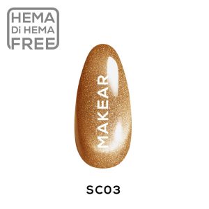 MAKEAR-SC03 gold Cat Eye Gel Polish. HEMA free gellack med djup 3D-effekt.