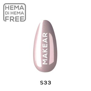 MAKEAR Gel Polish S33. HEMA free gelpolish i elegant nude nyans med finmalet glitter för glansig och professionell manikyr.