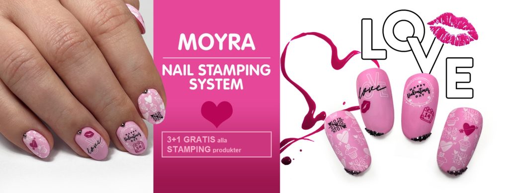 Valentine’s Day 3+1 på stamping plates, stamping polish, stamping gel polish och foil polish för kreativ nail art året runt