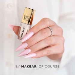 Nageldesign med BH02 pink Liquid Effect Dust Hailey MAKEAR och trendig glas och parleeffekt Naglar med BH02 pink Liquid Effect Dust Hailey MAKEAR med glasfinish och parlskimmer